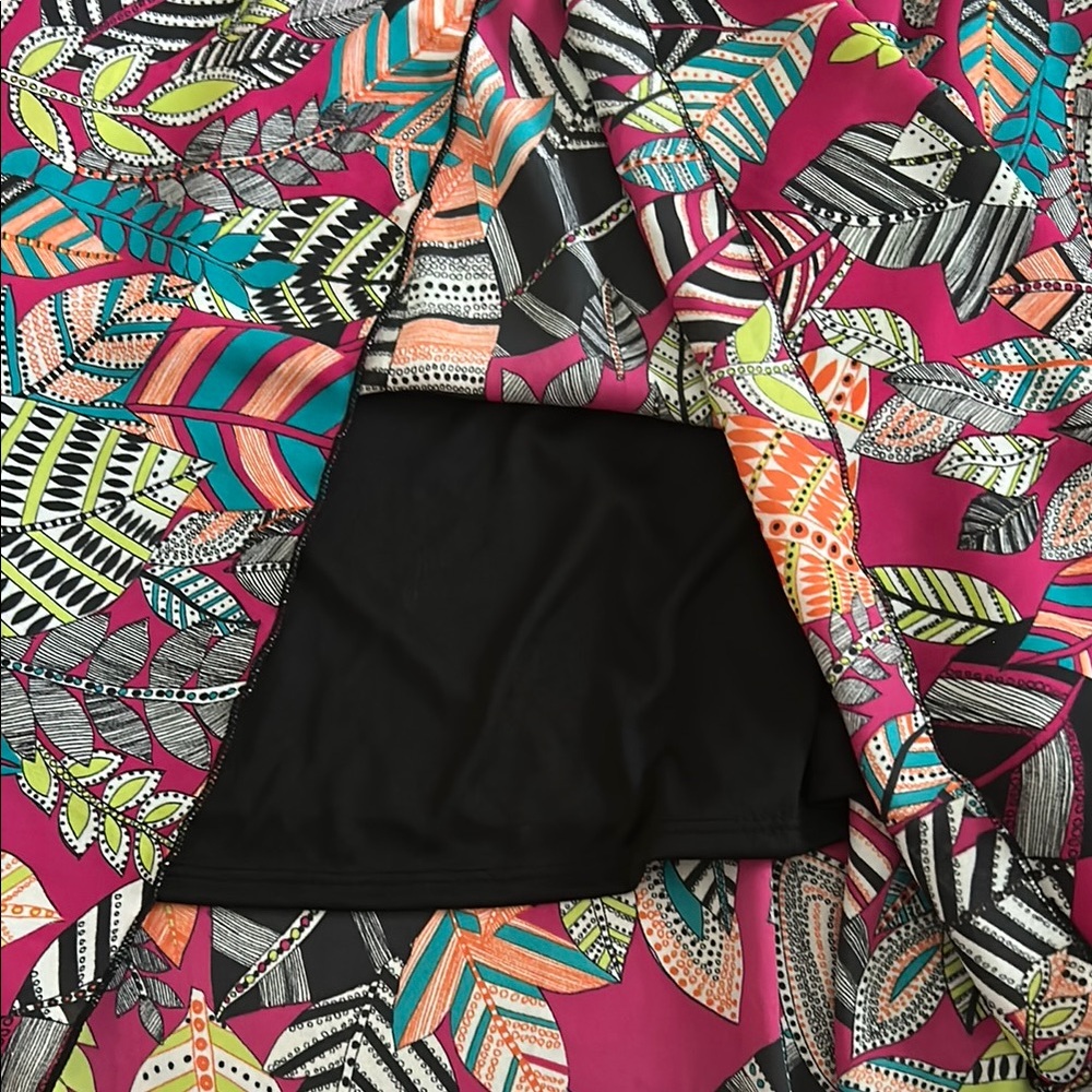 LuLaRoe Pink and Blue A-Line Midi Skirt Resort Wear - Picture 5 of 5